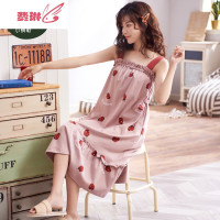 睡裙女夏季长款过膝孕妇连体睡衣可爱网红薄款甜美公主风 费琳