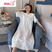睡裙女夏短袖可爱甜美仙女宫廷睡衣女公主风长款睡裙宽松 费琳