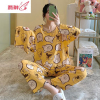 韩版睡衣女薄款长袖甜美宽松服两件套装可爱维尼熊 费琳