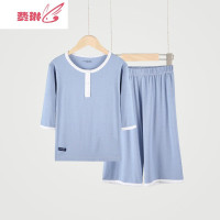 男童睡衣春秋薄款长袖男孩空调服中大童儿童服套装 费琳