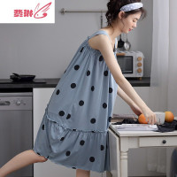 吊带睡裙女夏季无袖背心宽松大码胖MM孕妇家居服薄款性感睡衣 费琳