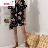 夏季日系睡衣男女生短袖短裤薄款网红ins小熊维尼情侣家居服 费琳