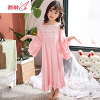 女童睡衣母女亲子装小女孩仙女公主裙儿童服宝宝长袖睡裙 费琳
