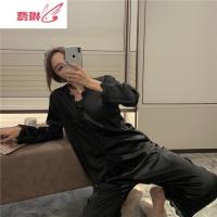 港味洋气简约镂空睡衣+休闲睡裤2020新款时尚服两件套装女装 费琳