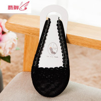 [3/5双]蕾丝船袜吊带隐形袜女袜子高跟鞋夏季薄前脚掌半截 费琳