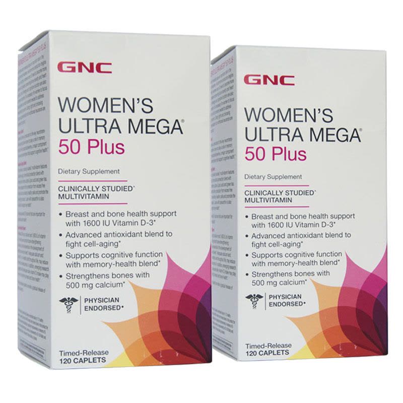 [2瓶装]美国进口 健安喜(GNC) 50岁中老年女性复合综合维生素片120粒 缓释型图片