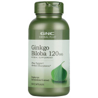 美国进口 健安喜(GNC) 银杏精华软胶囊 1瓶装120mg*100粒 健脑 银杏叶