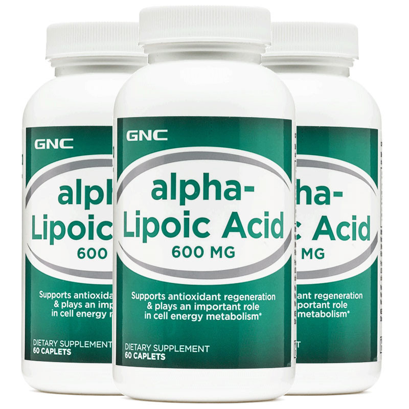 3瓶装美国进口gnc健安喜阿尔法a硫辛酸片600mg60粒维生素e