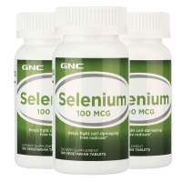 【3瓶装】美国进口 健安喜(GNC) 酵母硒片片剂100mcg*100片 保肝养肝 增强抵抗 矿物质