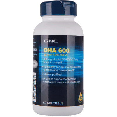 GNC健安喜DHA软胶囊600mg*60粒补充DHA保护大脑健康