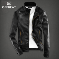 新款男士皮衣新款韩版修身帅气机车服加绒潮流男装青年外套皮夹克