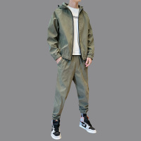 新款春秋季运动套装男休闲服装韩版帅气时尚搭配外套衣服裤子两件
