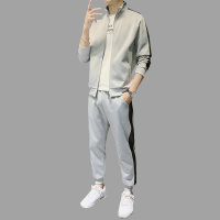 新款男装2020新款潮春装套装休闲运动服卫衣立领韩版搭配外套春秋两件
