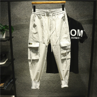 新款Hi夏季PSO工装裤男卫裤束脚裤国飘带休闲裤雪纺速干裤