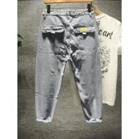 新款Hi 休闲日系宽松复古牛仔裤男青年坠感水洗蓝潮流百搭阔腿长裤