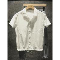 新款Hi 很仙的衬衫男痞帅夏季休闲上衣抽绳下摆潮流chic短袖衬衣男