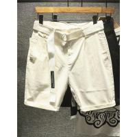 新款Hi 文雅绅士范纯色简约休闲短裤男士宽松百搭舒适五分裤附腰带