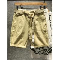 新款Hi 日系原宿简约腰带装饰休闲短裤男士夏季纯色百搭宽松五分裤