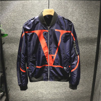 新款Hi 炸街字母印花夹克男装时髦个性棒球服修身外套潮