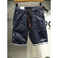 新款Hi 男装丹宁纯色牛仔短裤男夏修身潮流五分裤中裤男生裤子