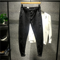 新款Hi 秋款男装牛仔裤 简约经典百搭款纯黑色 棉弹水洗牛仔长裤子