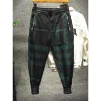 新款Hi 苏格兰绿色格子纹束脚卫裤休闲裤男口袋拉链英伦风古着