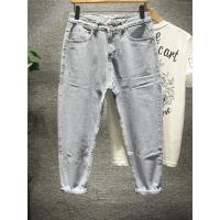 新款Hi 韩版百搭浅蓝色水洗牛仔裤潮男青年简约舒适小脚长裤锥形裤