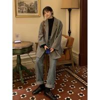 新款复古格子西装外套女秋冬百搭2020年新款韩版英伦风宽松冬季小西服