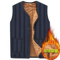 新款中老年马甲男秋冬新款爸爸装加绒加厚大码棉男士马夹中年坎肩背心