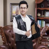 新款中老年马甲男秋冬新款爸爸装加绒加厚大码棉男士马夹中年坎肩背心