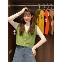 新款秋季2020年新款日系叠穿毛衣针织马甲女学生背心外套秋冬短款上衣