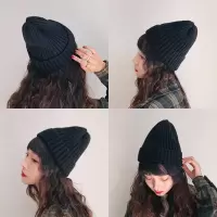 新款针织毛线帽子女秋冬季韩版百搭日系冬天甜美可爱潮ins男冷帽
