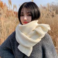 新款ins 短款小围巾女冬季纯色毛线针织围脖学生韩版男情侣款百搭冬天
