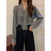 新款秋装长袖衬衫女设计感小众外穿秋冬2020年新款韩版百搭衬衣ins潮