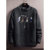 新款秋冬毛衣男打底衫ins港风针织衫韩版宽松加绒加厚潮流青少年上衣