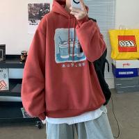 新款秋冬款加绒卫衣男连帽宽松情侣装ins港风韩版潮流学生百搭加厚款