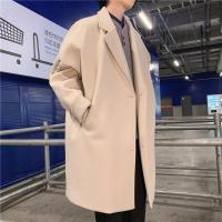 新款毛呢大衣男冬季韩版潮流帅气中长款风衣秋装男士加棉加厚呢子外套