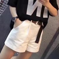 新款2020夏季新款白色短裤女阔腿半松紧腰显瘦百搭休闲裤子女薄