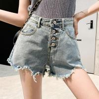 新款2021年夏季新款牛仔超短裤女宽松高腰阔腿a字百搭热裤潮