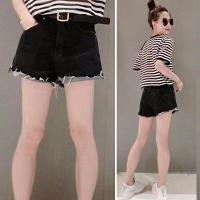 新款新款夏季棉牛仔短裤女纯黑中腰三分裤子宽松休闲百搭热裤潮