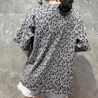 新款2021夏季洋气时尚ins短袖T恤女豹纹新款百搭半袖上衣女潮