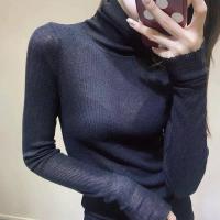 新款2020秋冬新款高领毛衣纯色修身长袖针织打底衫女内搭外穿