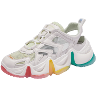 森马彩虹老爹鞋女夏季透气厚底增高镂空透网薄款彩色网面运动鞋