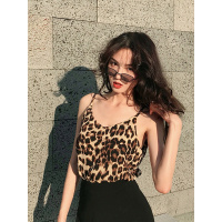 促销夏装2019新款港味复古chic吊带豹纹宽松小心机上衣打底背心女外穿麦瑞思(MAR PAIRS)