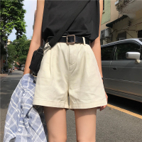 促销高腰阔腿短裤女夏装2019新款学生宽松显瘦纯色牛仔工装裤休闲裤潮麦瑞思(MAR PAIRS)