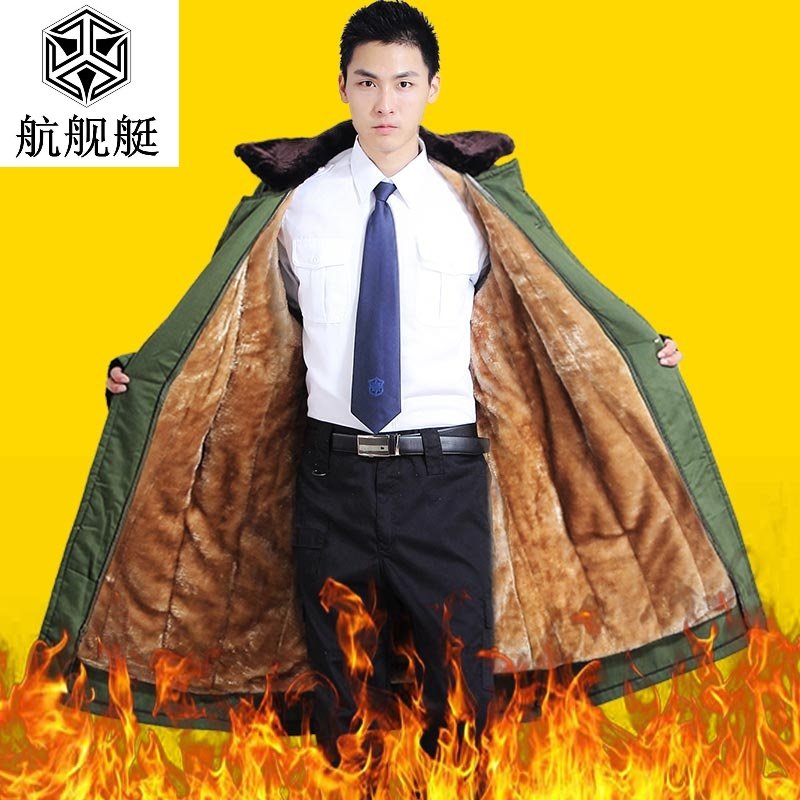 军大衣棉大衣男冬季长款加厚毛绒保暖军大衣加长多功能防寒服棉袄