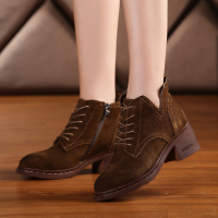 梦诗玛秋冬季新款短靴英伦风潮马丁靴女真皮女靴子雪地棉靴女鞋子