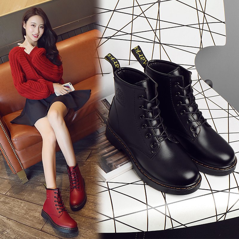 梦诗玛秋冬季新款马丁靴英伦风棉鞋学生短靴女鞋潮女靴子雪地棉靴