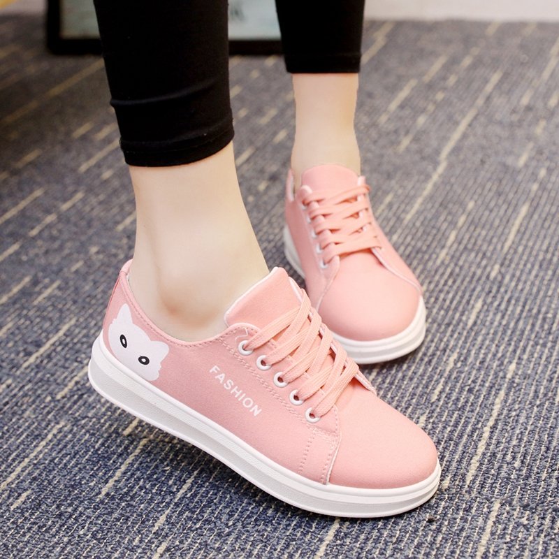 小白鞋夏季女2017新款百搭韩版帆布鞋女系带休闲港风板鞋女鞋街拍