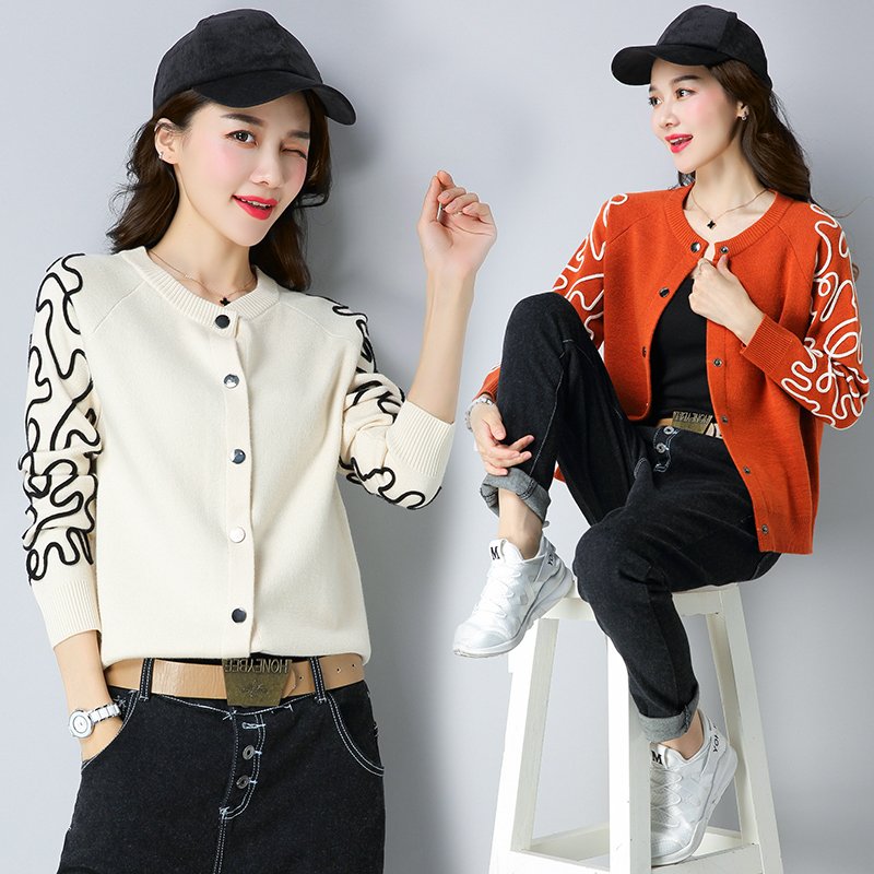 秋装毛衣外套女春秋2017新款长袖针织衫上衣线衣外搭小开衫短款厚